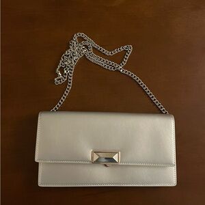 Steve Madden - Silver Clutch with Long Strap